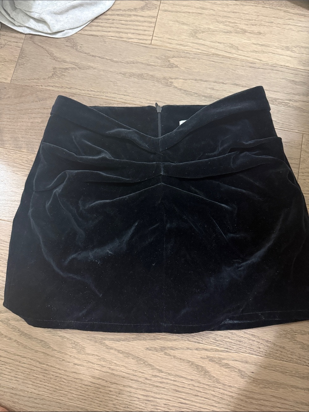 Zara black velvet mini skirt